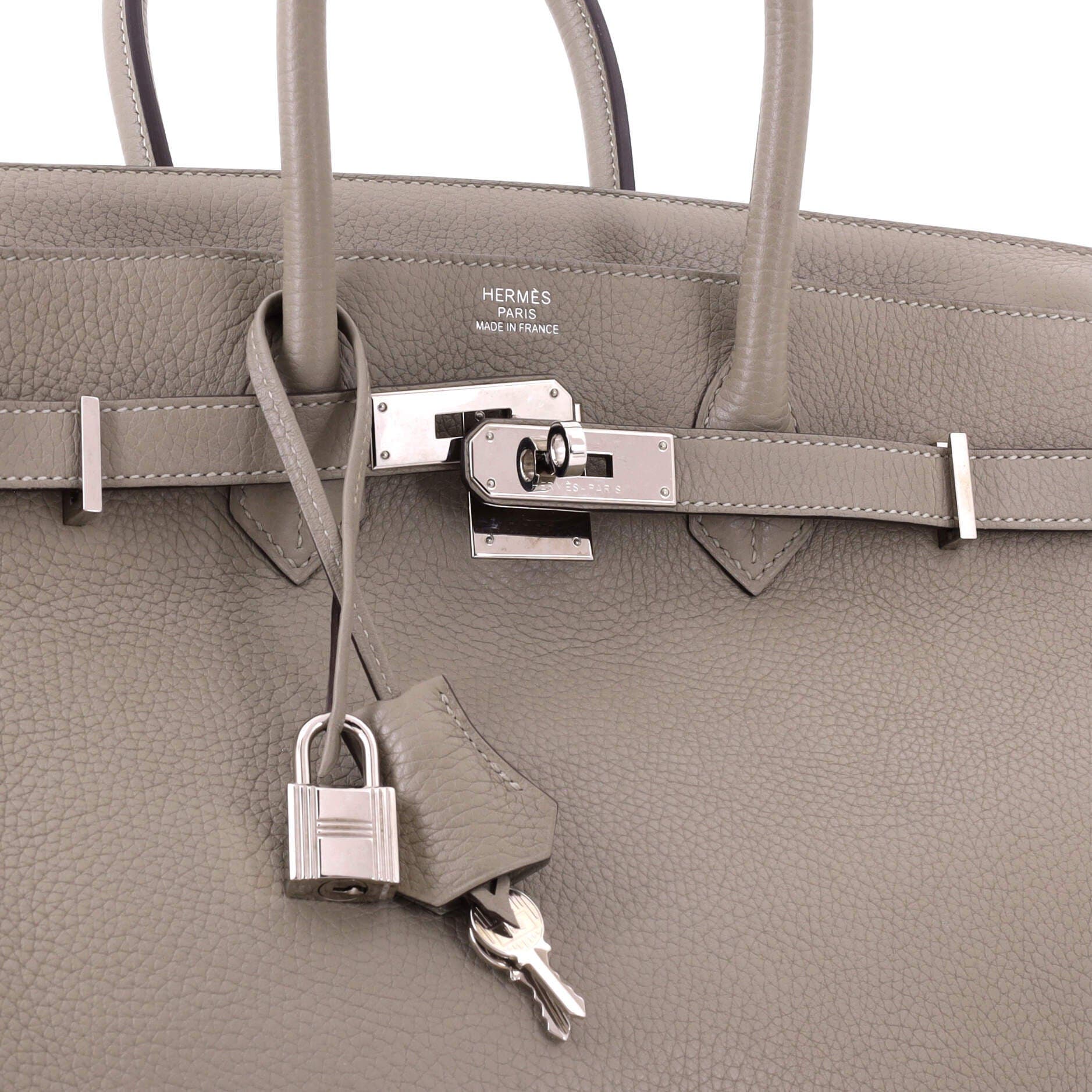 Pre-Owned Hermes Birkin Handbag Green Clemence with Palladium Hardware 35, Alternate, color, Sauge