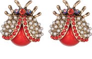EYE CANDY LOS ANGELES Red Beetle Stud Earrings