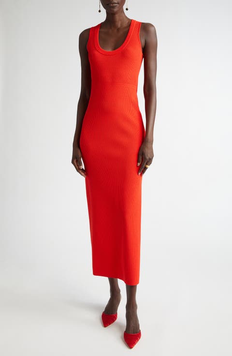 Scoop Neck Fine Rib Tank Dress