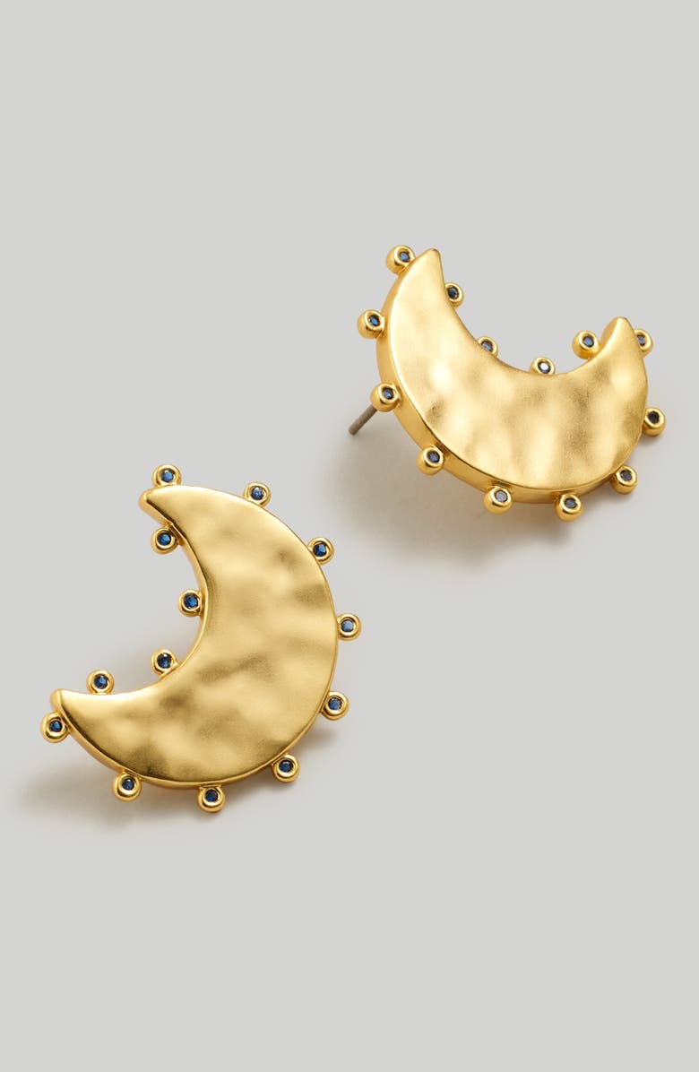 Madewell Celestial Moon Statement Stud Earrings, Alternate, color, Vintage Gold