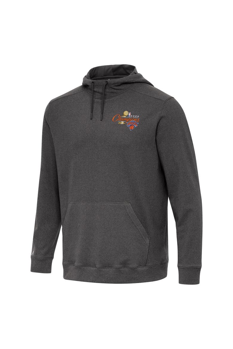 Men's Antigua Black New York Knicks 2026 NBA Finals Champions Official Cloud Hoodie, Alternate, color, Black