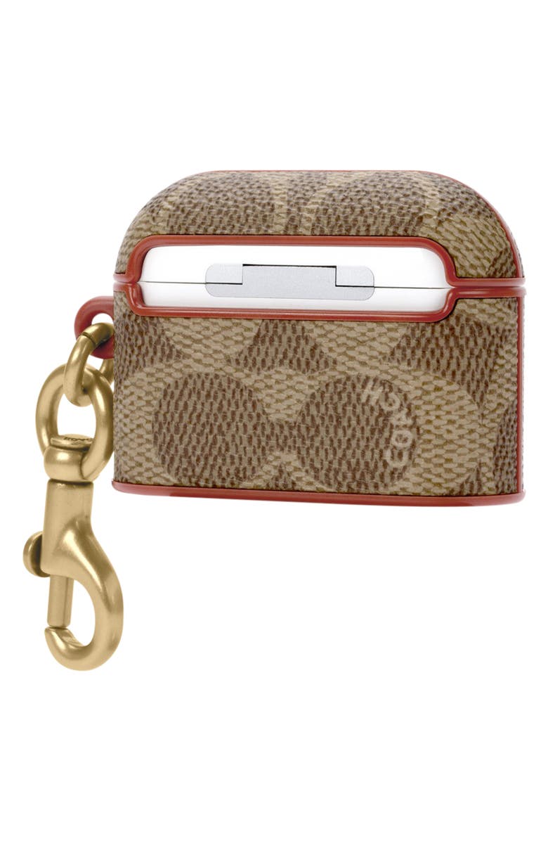 COACH Signature AirPods Pro Case, Alternate, color, Signature Tan
