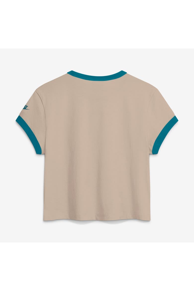 Women's Nike Cream Jacksonville Jaguars Rewind Ringer Mod Cropped T-Shirt, Alternate, color, Cream