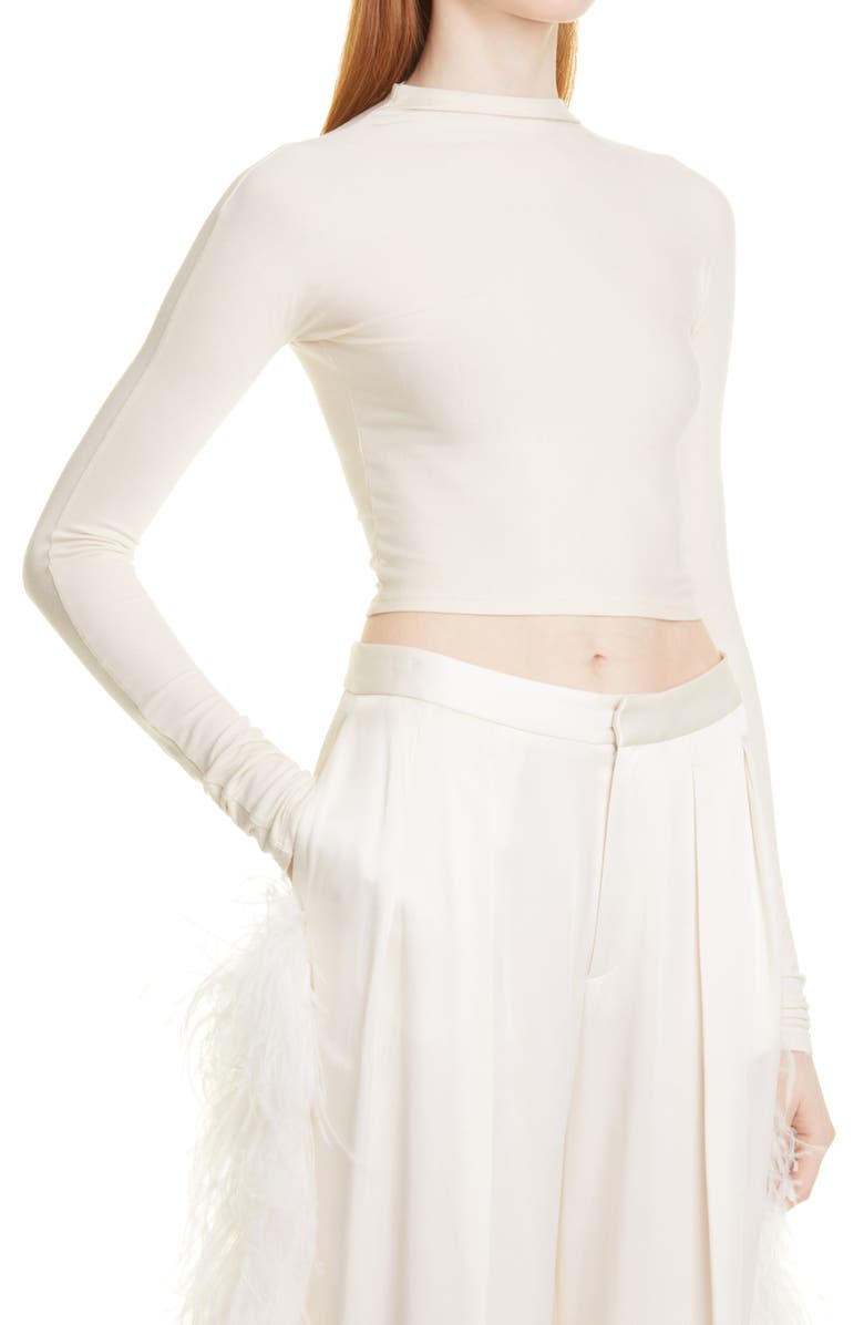 LAPOINTE Funnel Neck Crop Top, Alternate, color, 