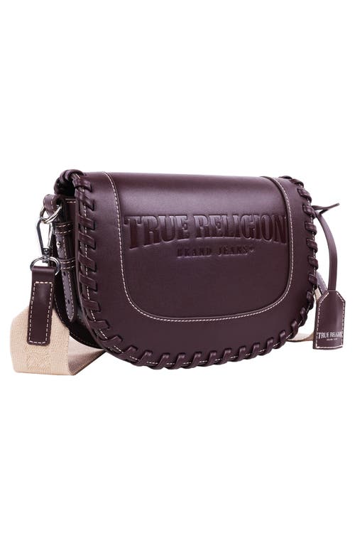 True Religion Whipstitched Saddle Bag In Burgundy