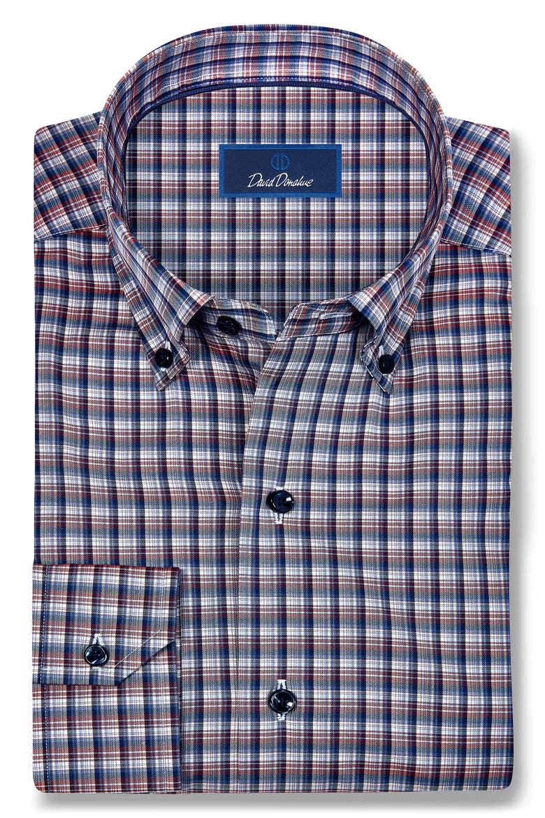 Check Sport Shirt, Alternate, color, NAVY/ SPICE