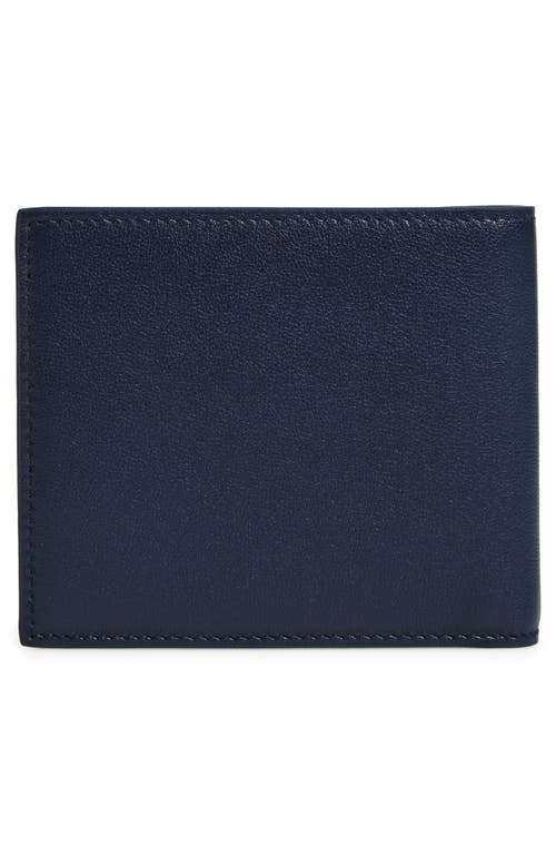 Dolce & Gabbana Logo Grained Leather Wallet In Blue