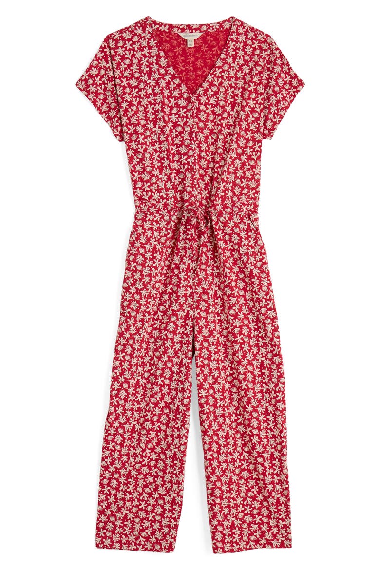 Rose Trellis Wide Leg Jumpsuit, Alternate, color, SALTWATER DITSY SCARLET