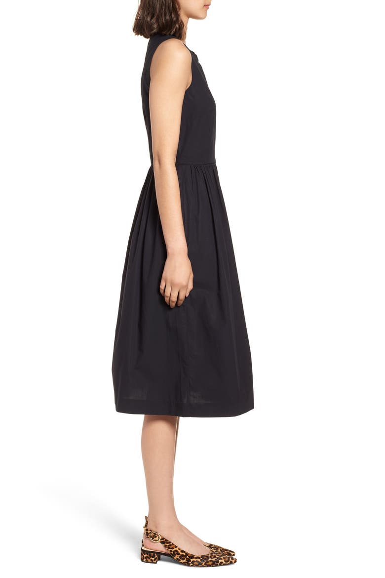 Atrium Midi Dress, Alternate, color, BLACK