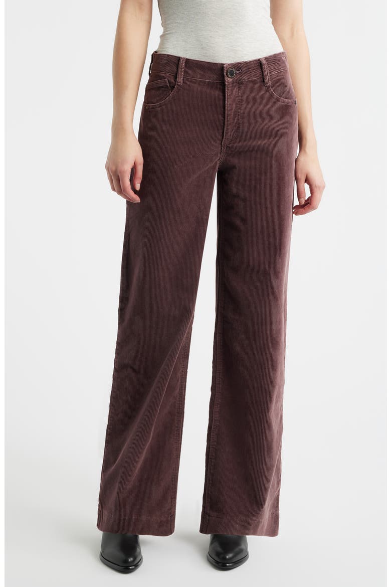 Sam High Waist Wide Leg Corduroy Pants, Main, color, WASHED OXBLOOD