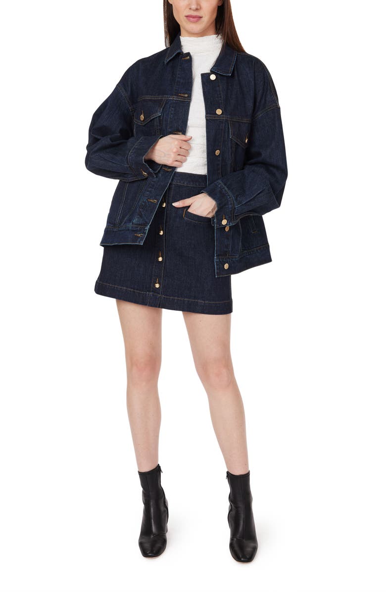 Habitual Studded Denim Miniskirt, Alternate, color, Rinse