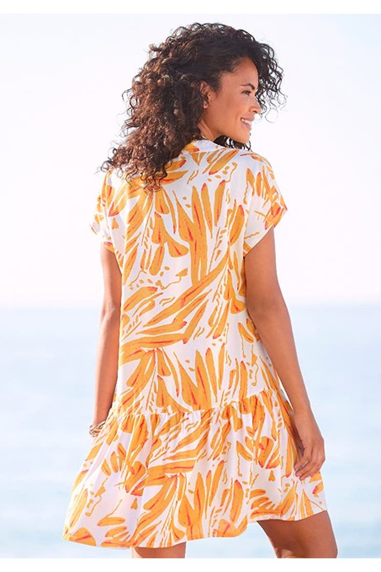 Women's Flounce Hem Shift Dress, Alternate, color, Sand Multi