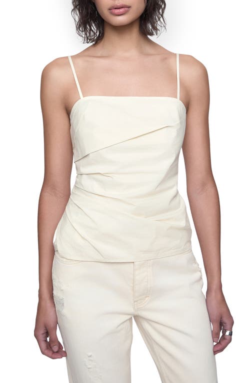 Rebecca Minkoff Anita Pleated Stretch Cotton Camisole In Chalk