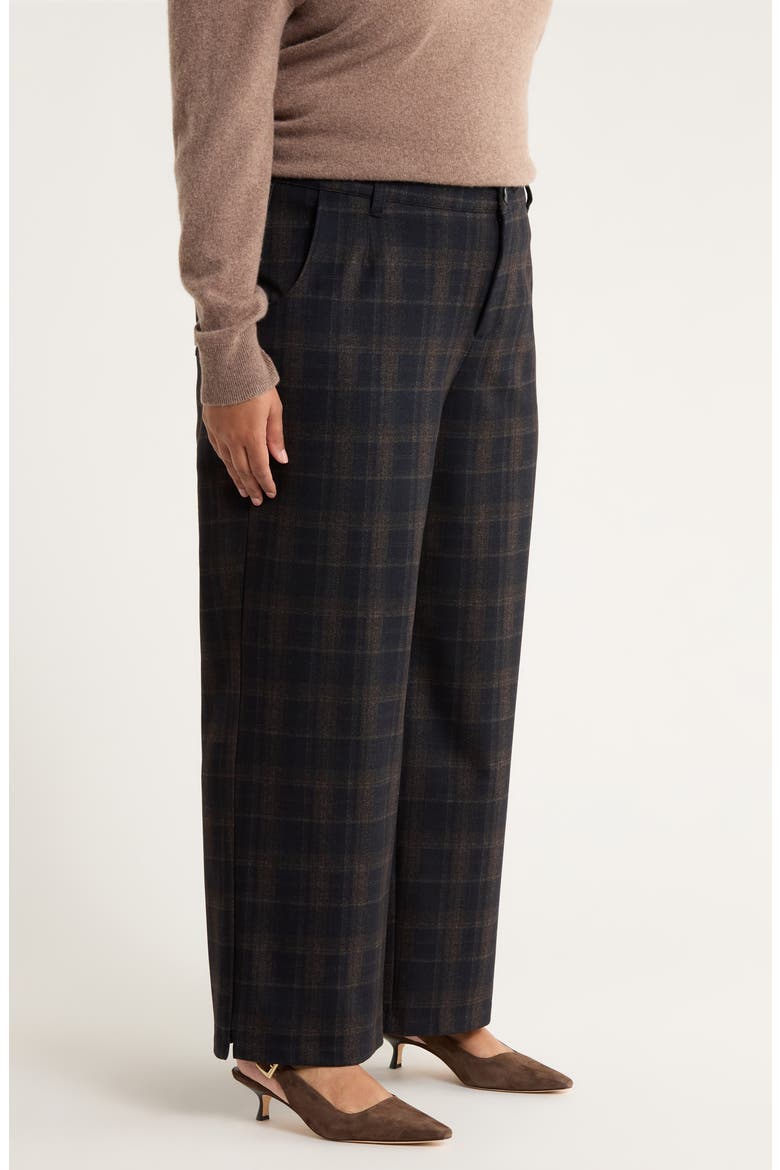 Skyrise Flat Front Wide Leg Pants, Alternate, color, ULTRA NAVY MULTI