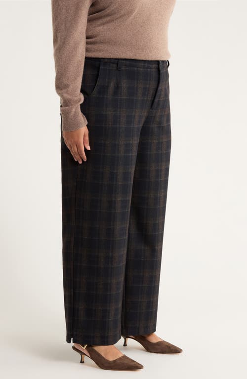 Wit & Wisdom Whitney Skyrise Plaid Wide Leg Trousers In Black