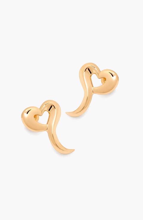 Loff Mini Heart Studs In Gold
