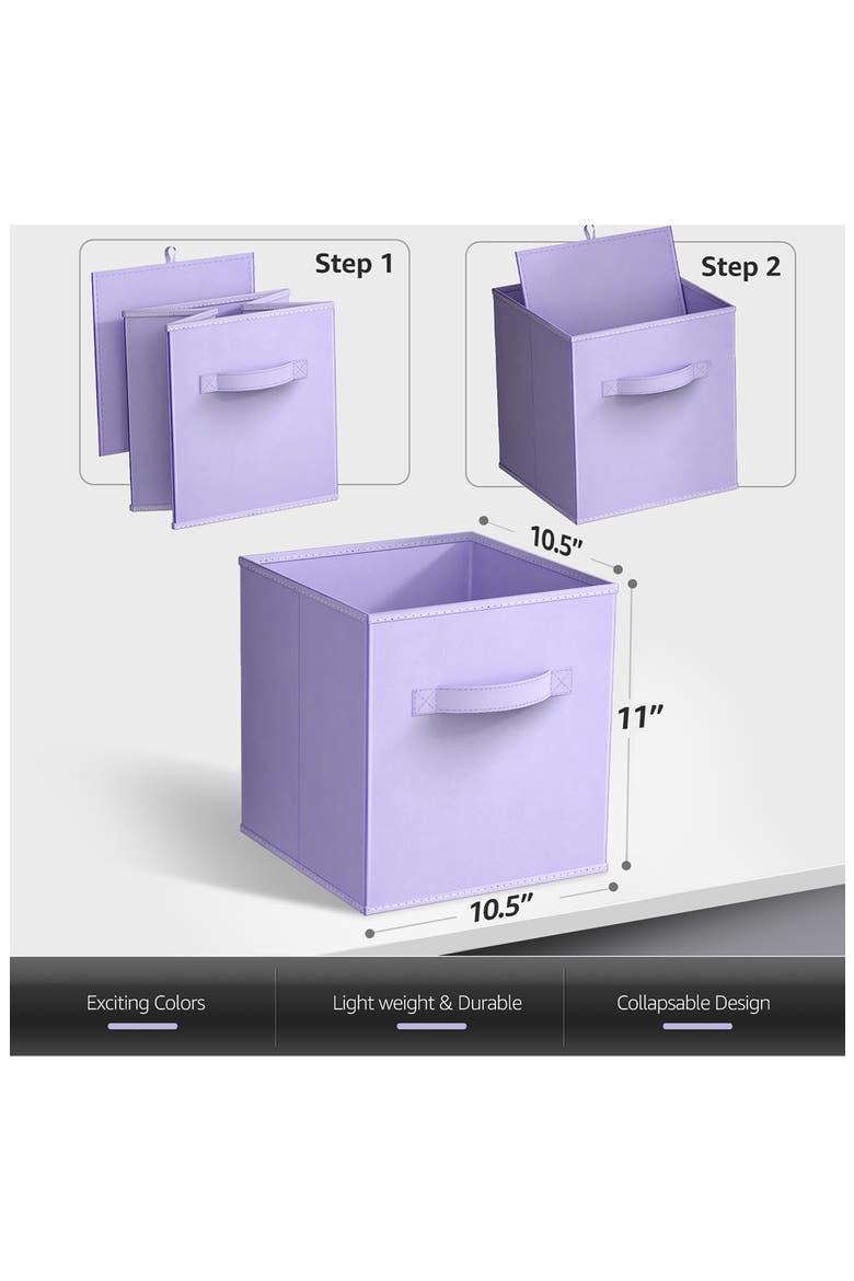 12-Pack Collapsible Storage Cubes, Alternate, color, GREEN/ MULTICOLORED PASTEL