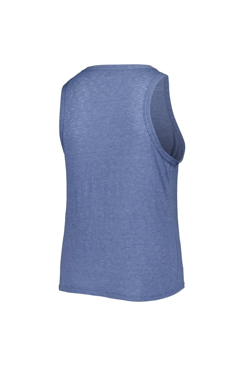 Women's Soft as a Grape Navy Tampa Bay Rays Plus Size High Neck Tri-Blend Tank Top, Alternate, color, Navy