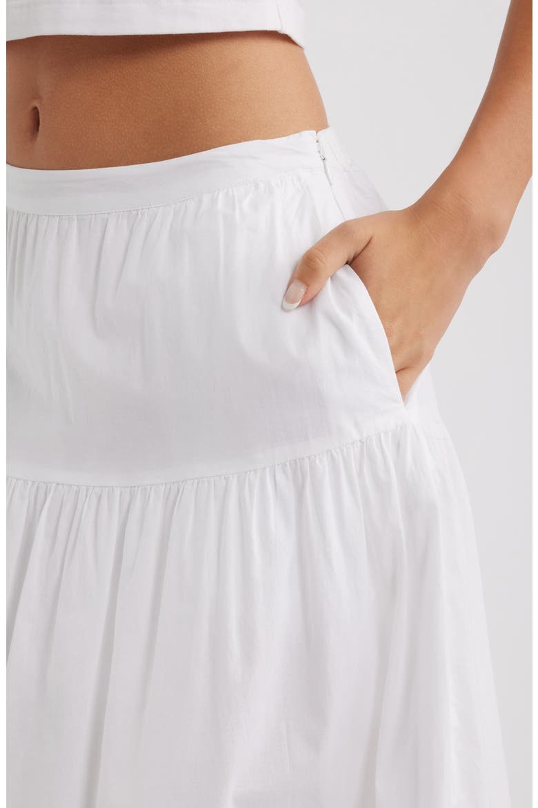 Pintucked Midi Skirt, Alternate, color, WHITE