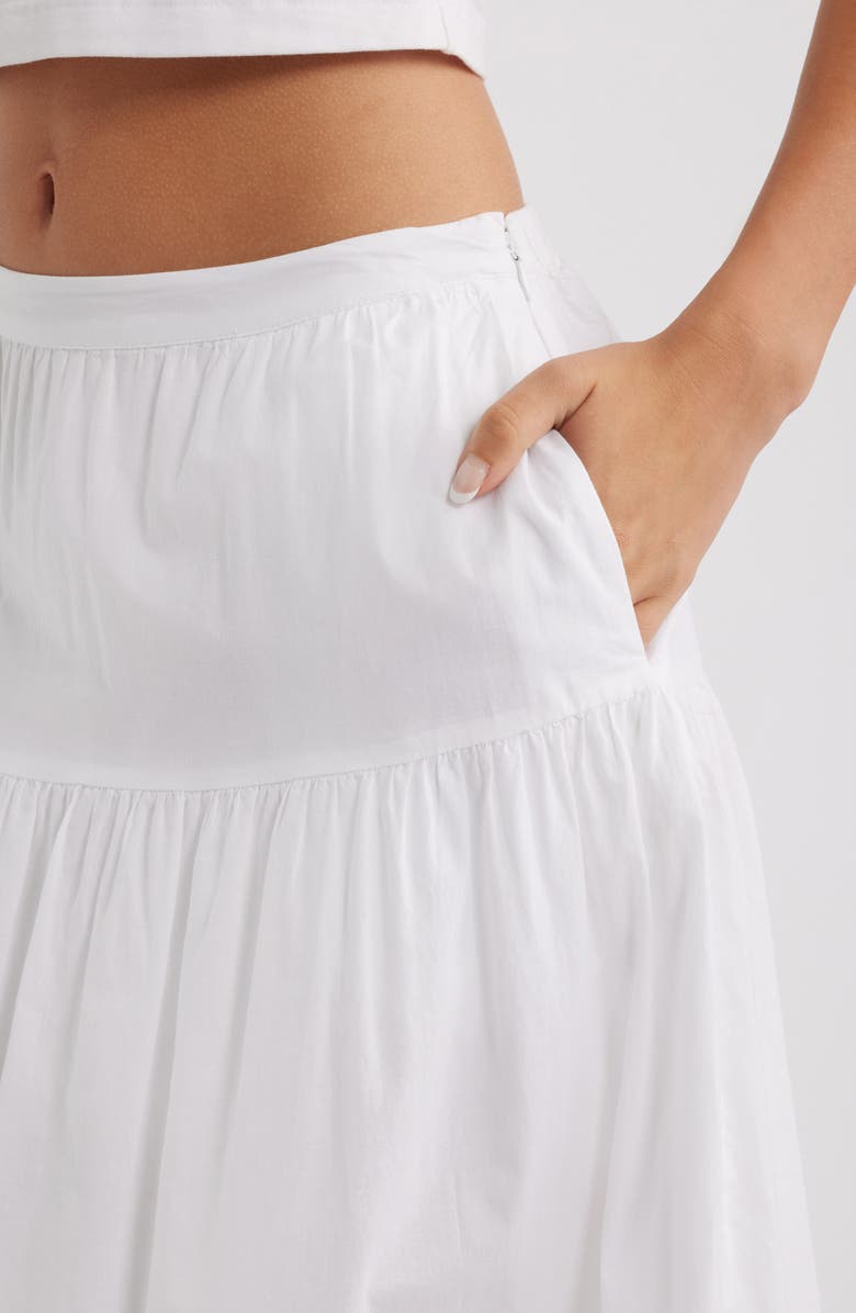 Madewell Pintucked Midi Skirt, Alternate, color, White