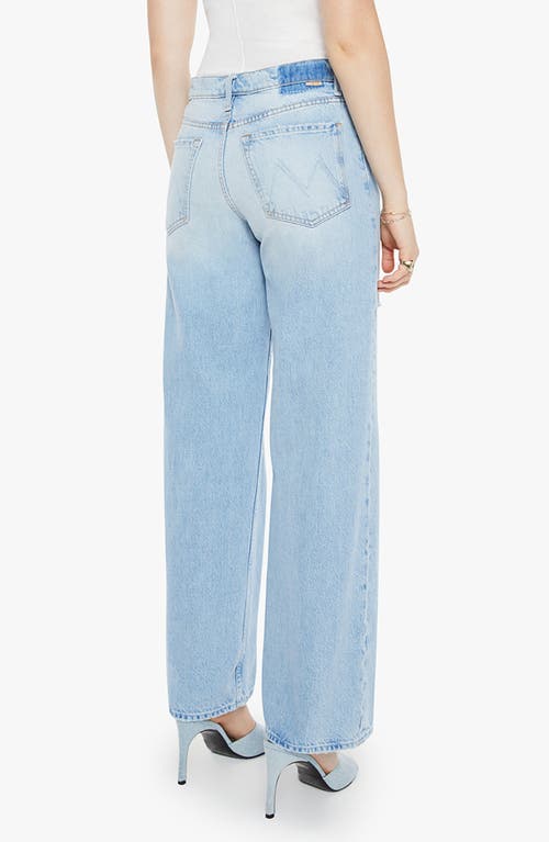 Mother The Spinner Sneak High Waist Ripped Wide Leg Jeans In Blue