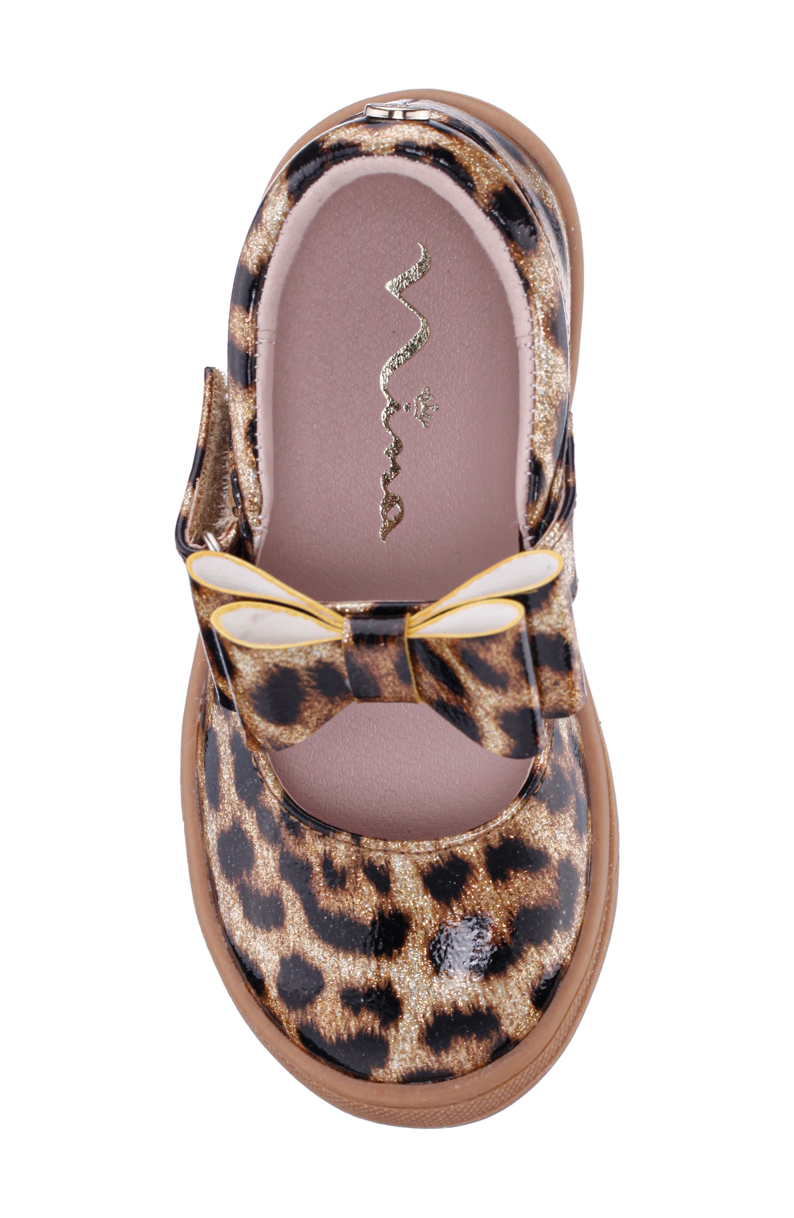 Nina Kids' Varga Glitter Mary Jane Flat, Alternate, color, Leopard Coated Glitter