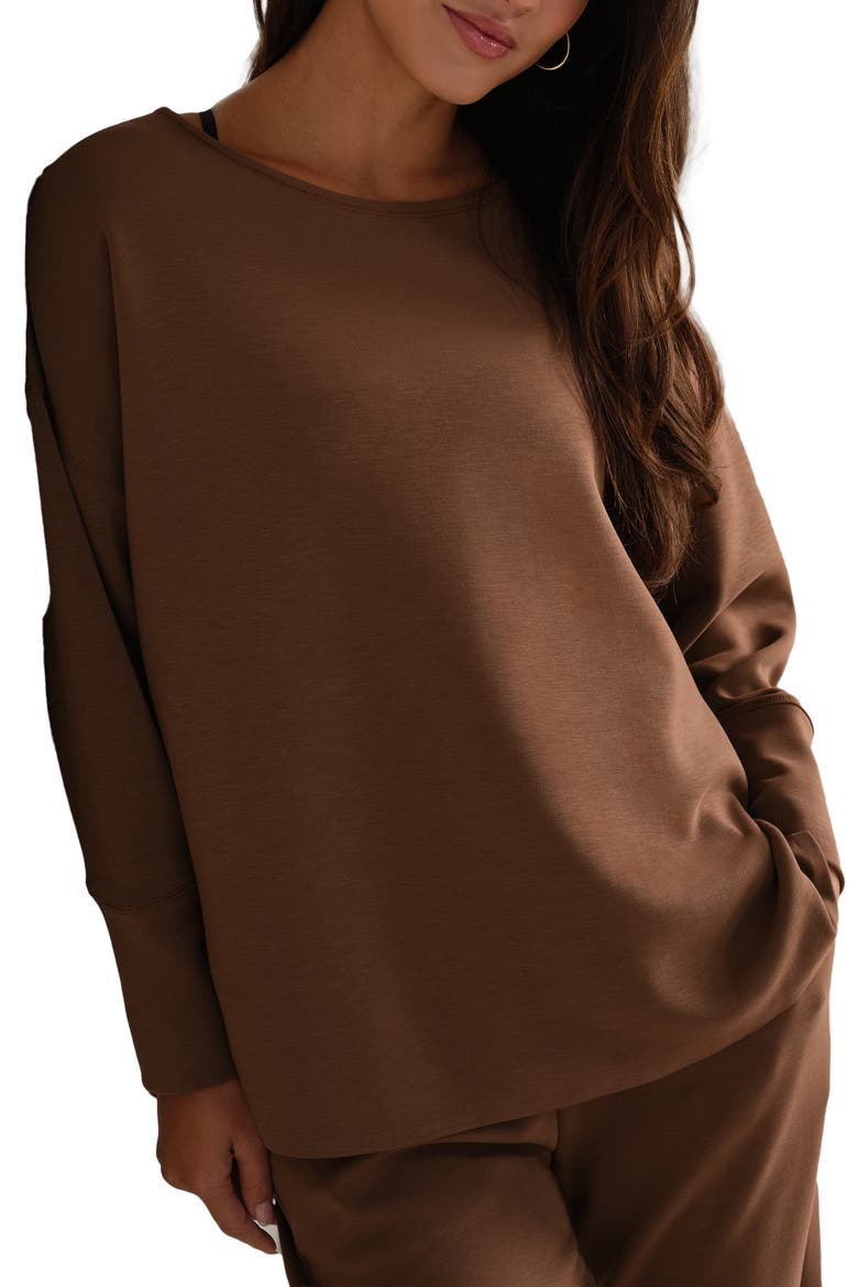 DreamGlow Pullover Sweatshirt, Main, color, CHESTNUT BROWN