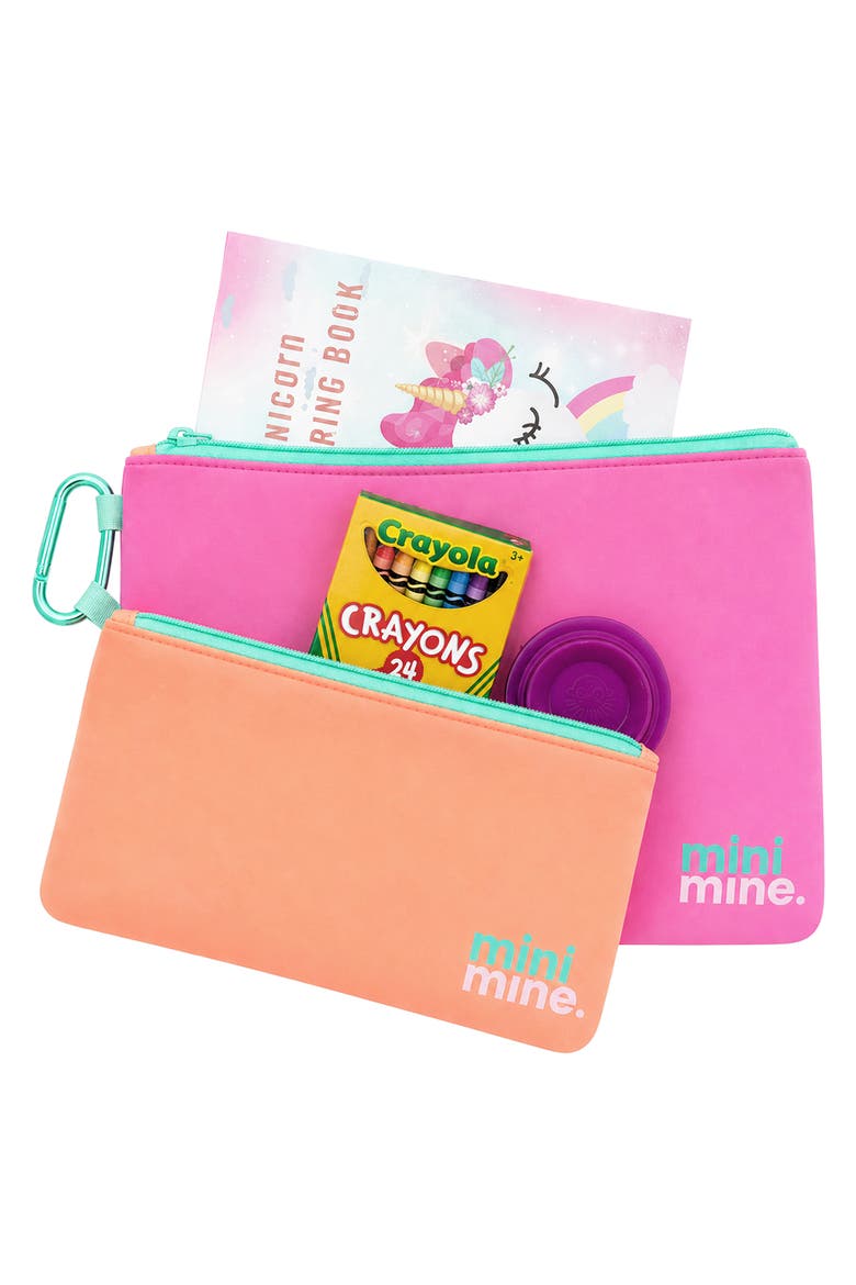 Kids' Mini 2-Pack Organizing Pouches, Alternate, color, PINK/ PEACH