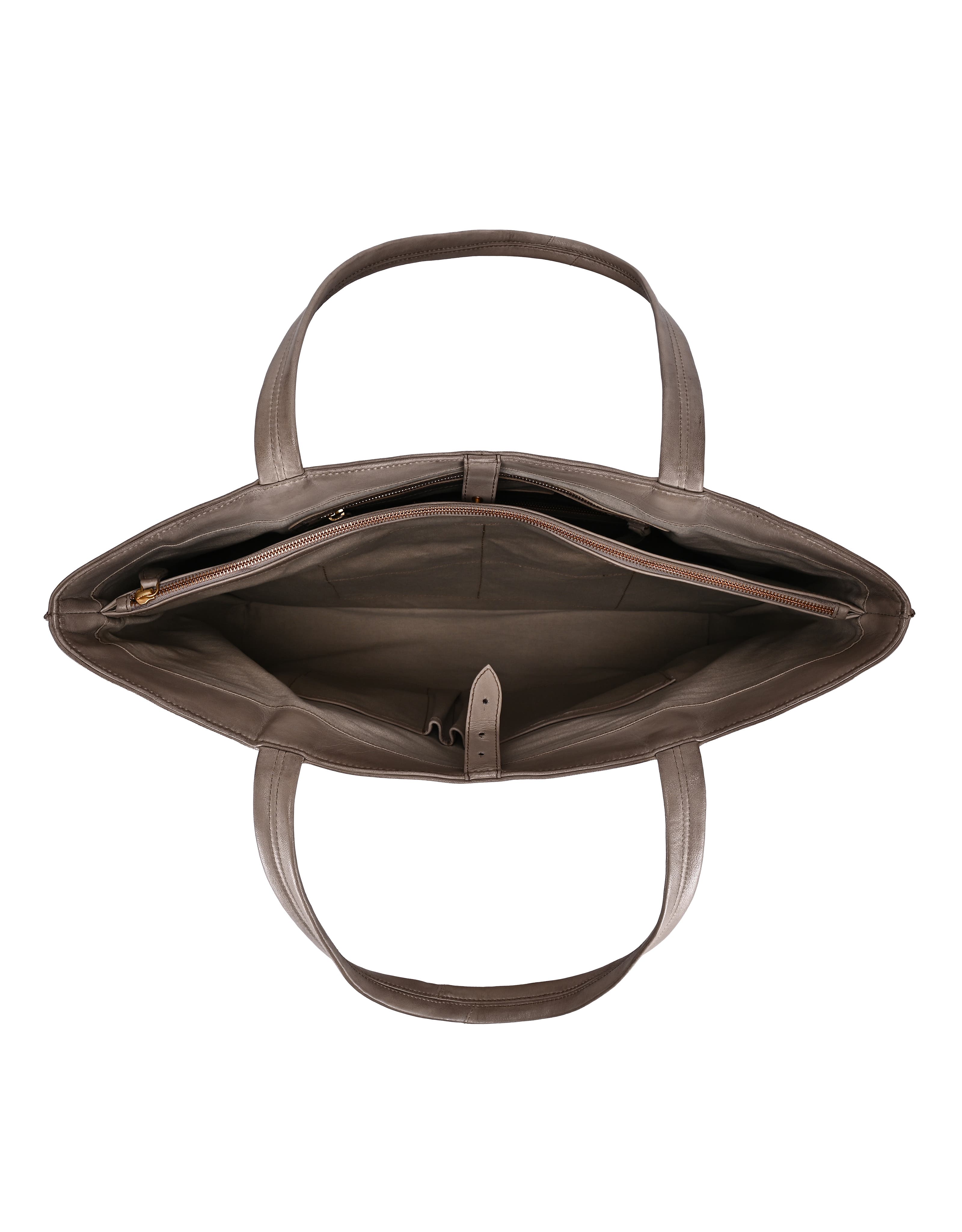 OLD TREND Wishbone Oversized Leather Carryall Tote, Alternate, color, Grey