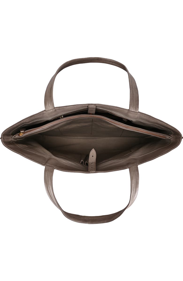 OLD TREND Wishbone Oversized Leather Carryall Tote, Alternate, color, Grey