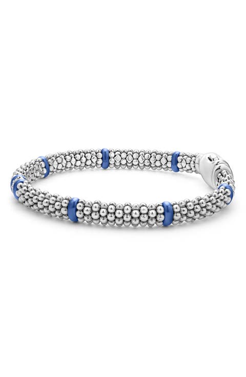 Blue Caviar Diamond & Ceramic Station Rope Bracelet