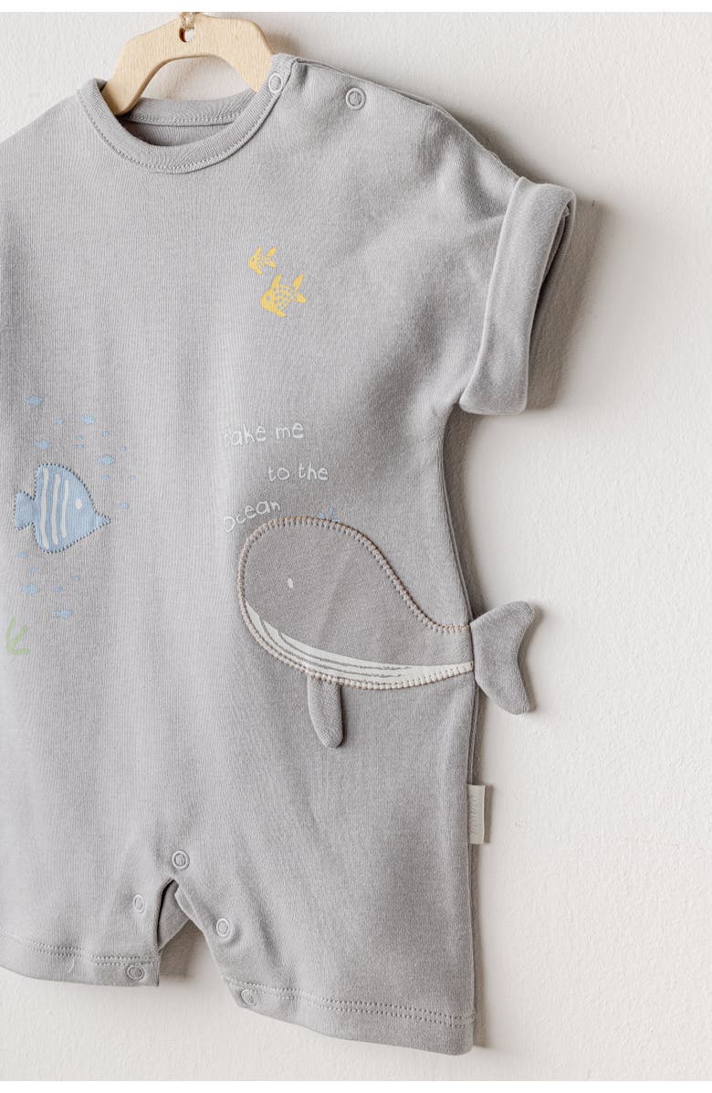 Andy Wawa Happy Ocean Whale Romper, Alternate, color,