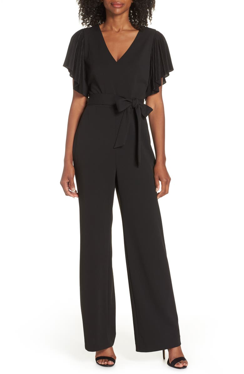 Eliza J Pleat Sleeve Jumpsuit, Main, color,