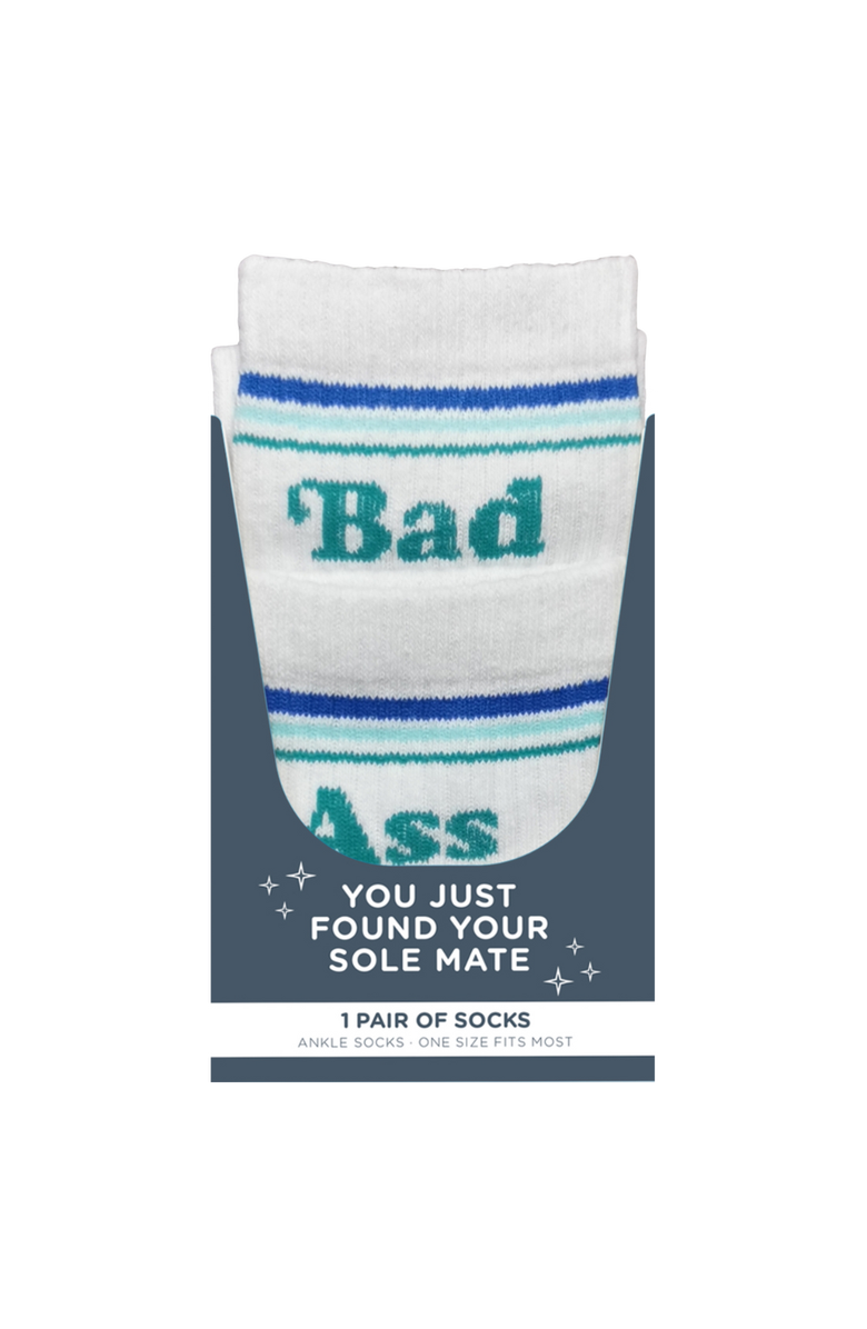 Totalee Gift Bad/Ass Socks Cotton White, Alternate, color, White