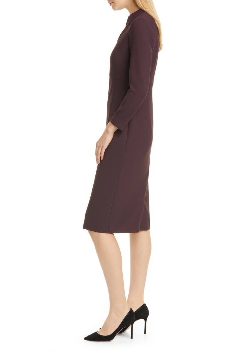 Debara Power Crepe Long Sleeve Dress, Alternate, color, MERLOT