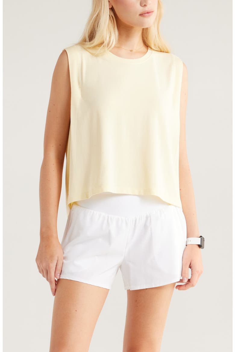 New Take Boxy Tank Top, Main, color, YELLOW FLAN