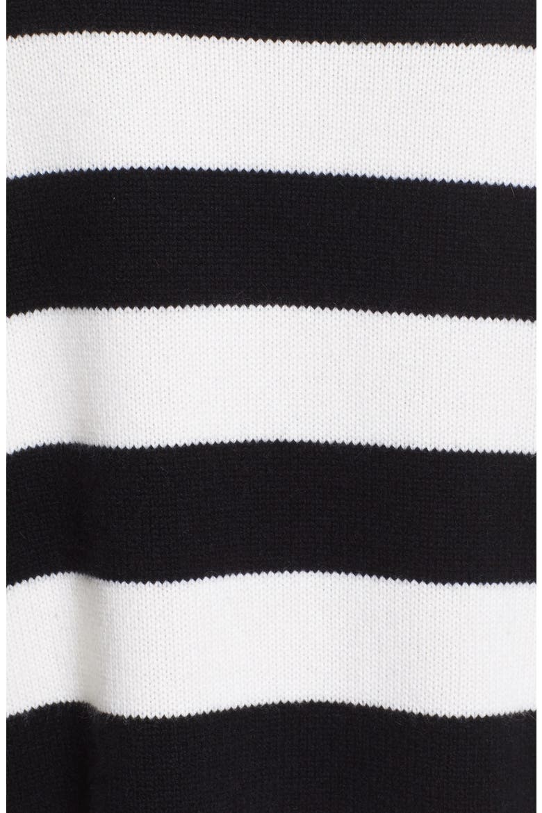 Shana Stripe Cashmere Sweater, Alternate, color, BLACK/ WHITE