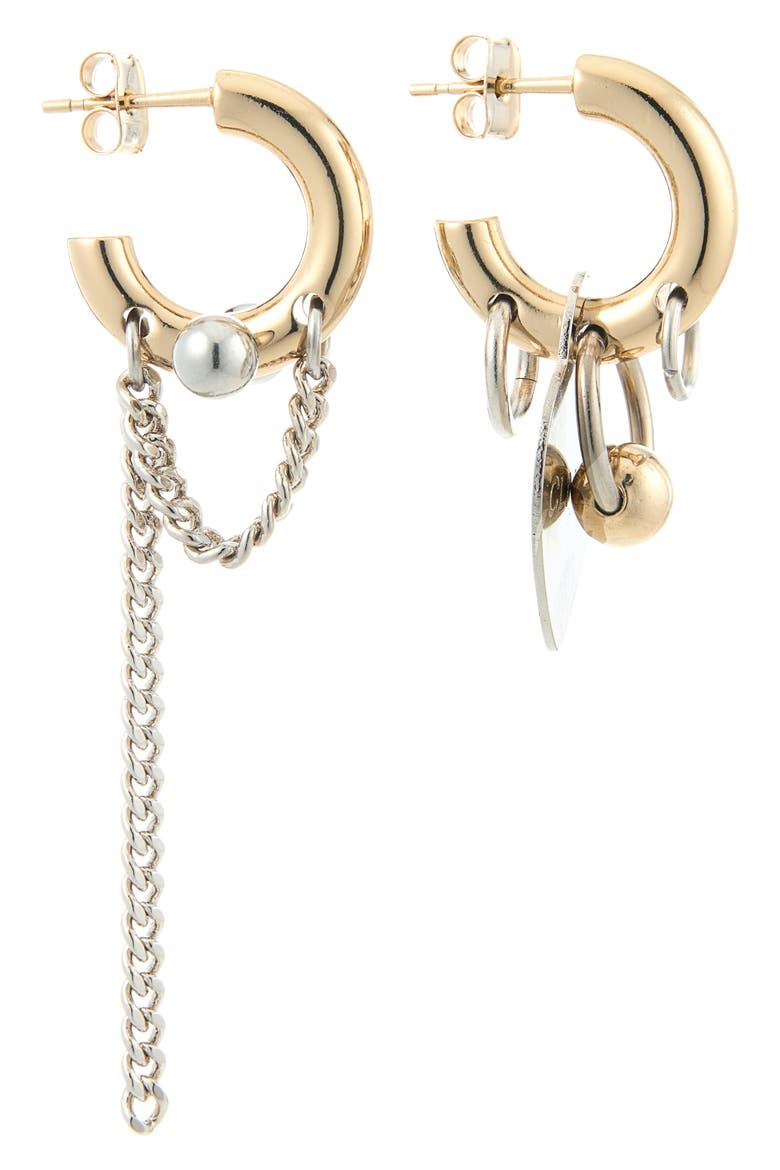 Nick Mixed Metal Drop Earrings, Alternate, color, GOLD N PALLADIUM