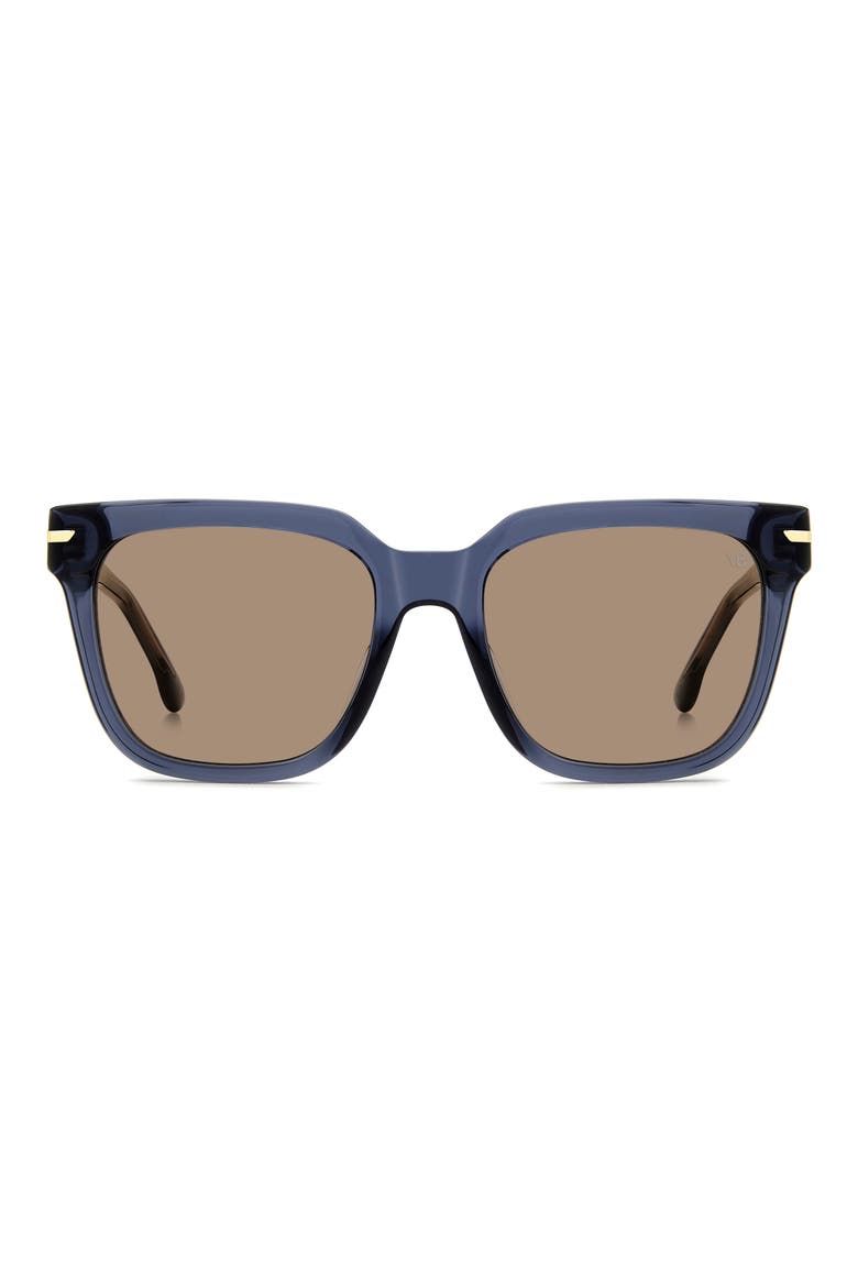 53mm Square Sunglasses, Main, color, BLUE/ BROWN
