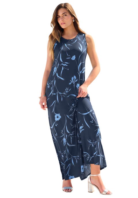 Plus Size Sleeveless Crew Neck Maxi Dress