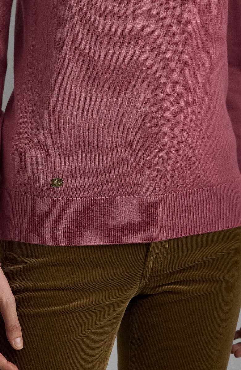 Lauren Ralph Lauren Cotton Blend Sweater, Alternate, color, Rose Blush