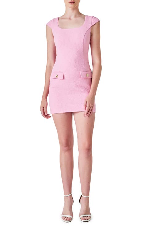 Tweed Button-Up Minidress