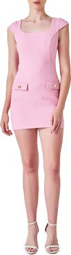 Endless Rose Tweed Button-Up Minidress