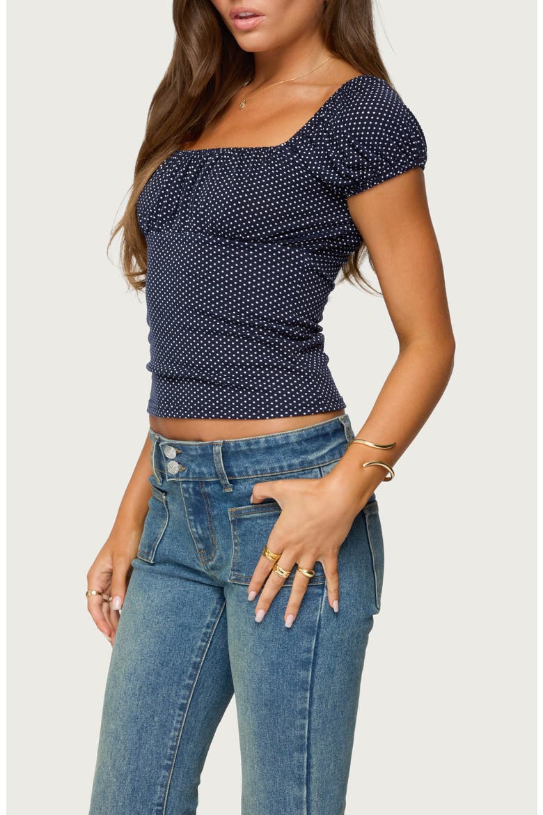Stefania Polka Dot Top, Alternate, color, NAVY