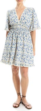 MAX STUDIO Ruffle Short Sleeve Fit & Flare Dress