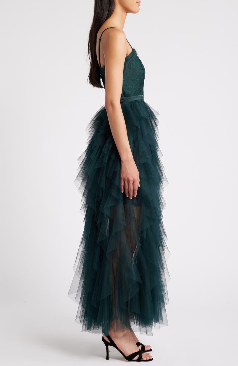 Chelsea28 Corset Lace & Tulle Gown, Alternate, color, Green Ponderosa