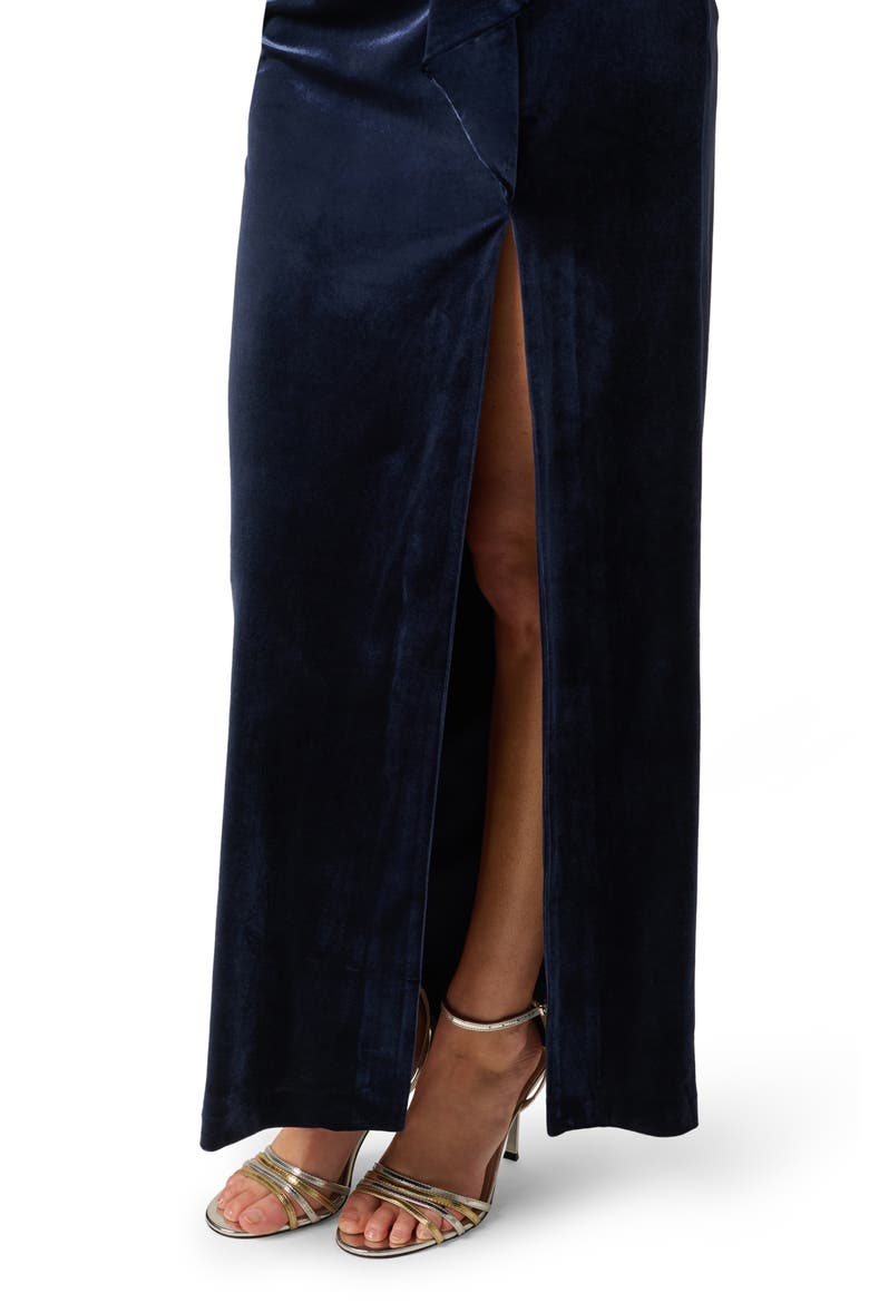Velvet Tuxedo Gown, Alternate, color, MIDNIGHT