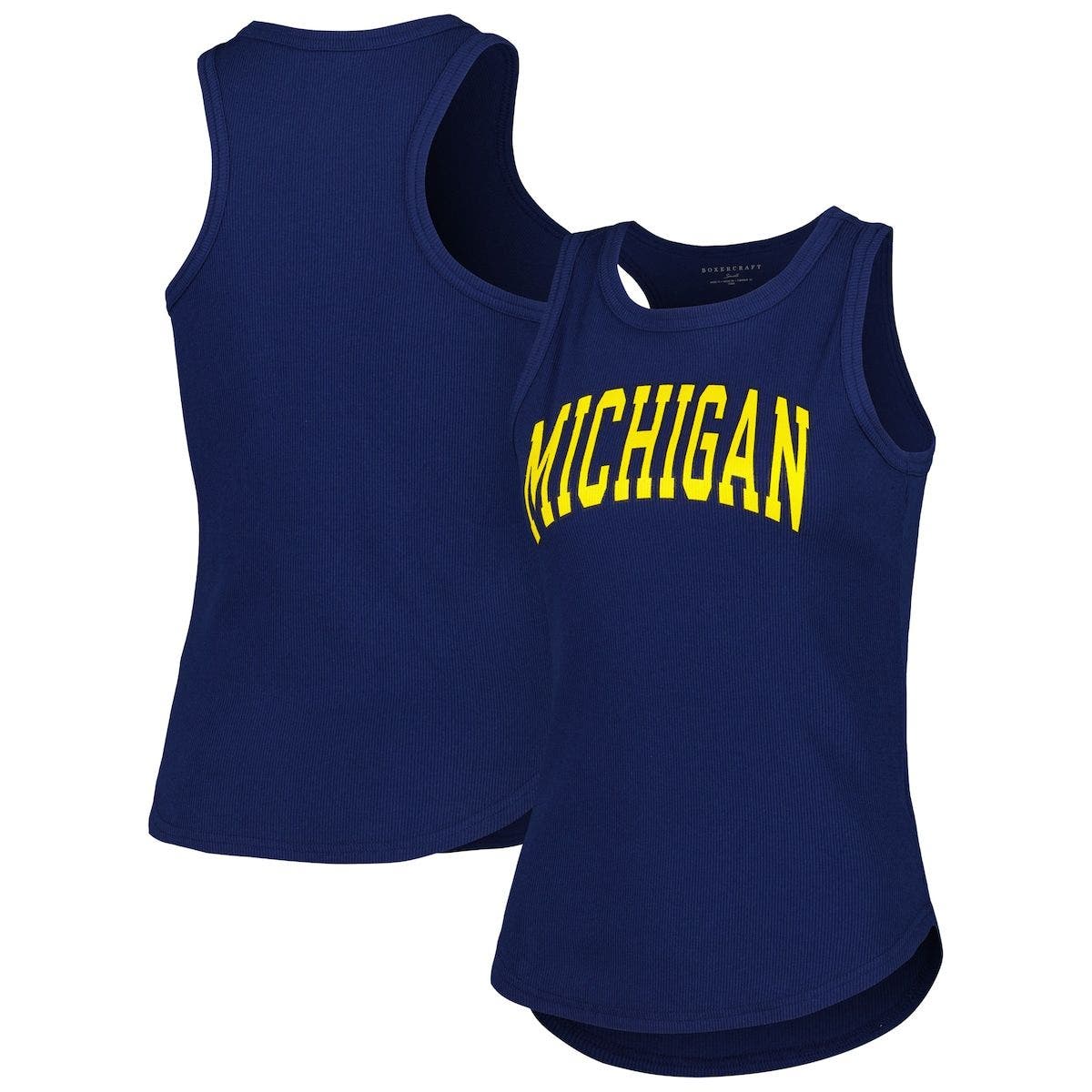 BOXERCRAFT Women's Navy Michigan Wolverines Adrienne Tank Top (Women ...