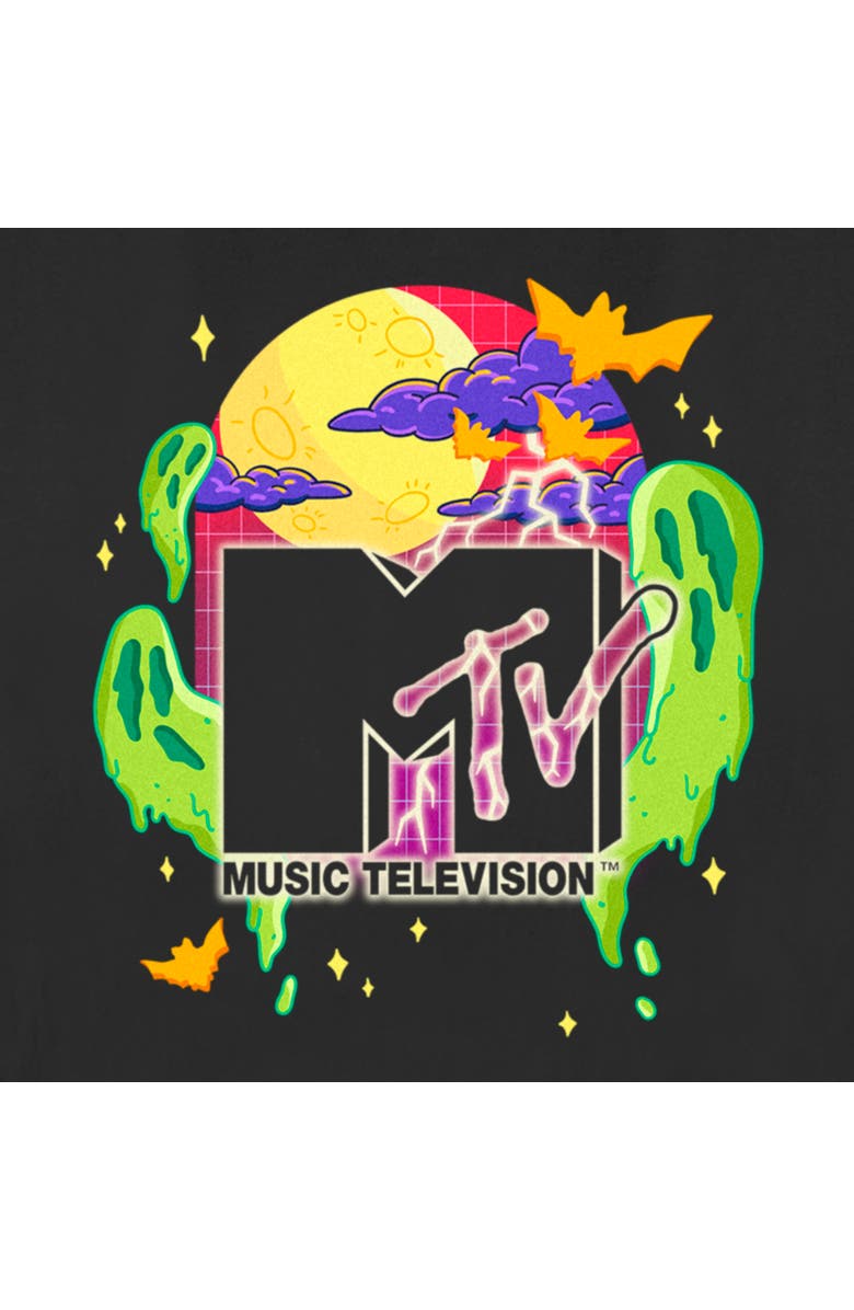 MTV Women's MTV Colorful Halloween Logo  Graphic T-Shirt, Alternate, color, Black