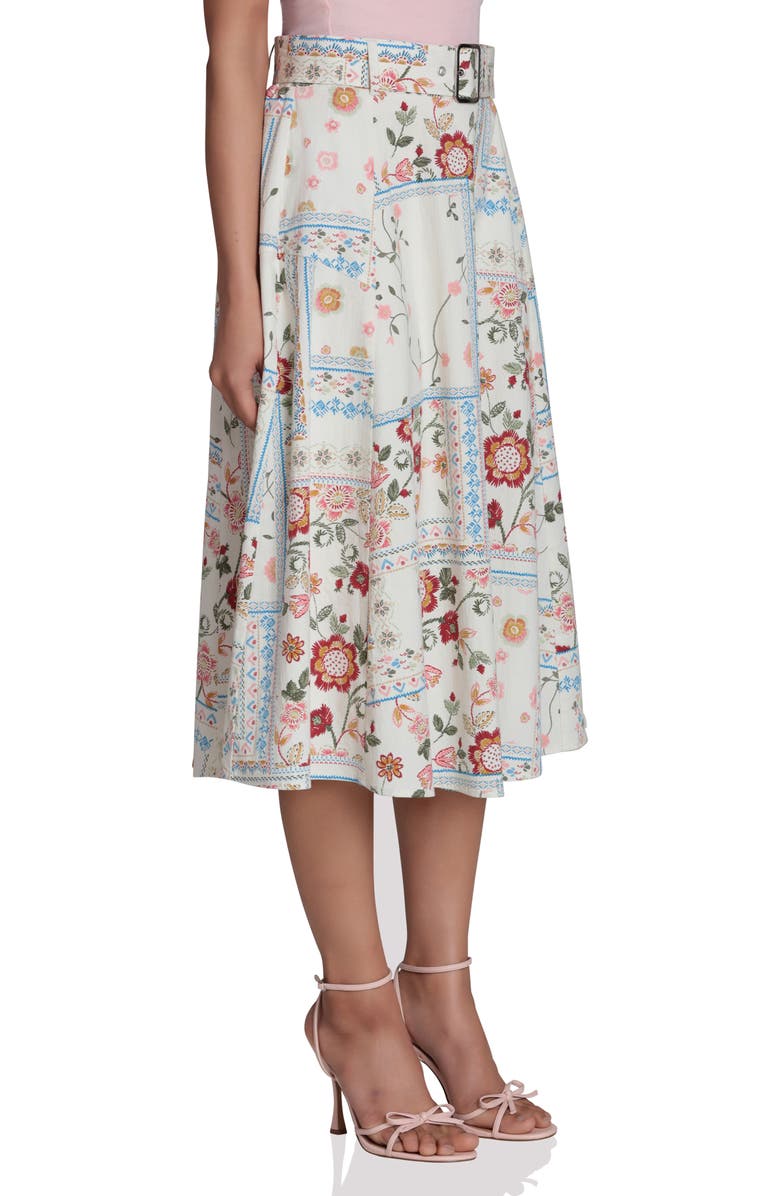 Bagatelle Belted Midi Skirt, Alternate, color, Garden Bandana